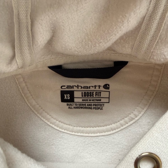 Carhartt Beige Pullover Hoodie | XS Loose Fit - Picture 6 of 7